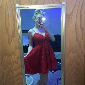 Red Flowy Formal Dress